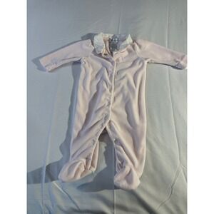 Ralph Lauren Baby Girls Pink Fleece Footed Pajamas Sleepers 3M